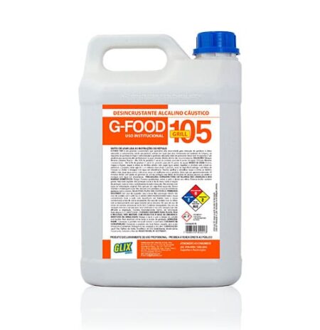 G-FOOD 105 GRILL - Desengordurante Desincrustante Alcalino para Chapas/Coifas  5 L - Até 1:9 - GLIX