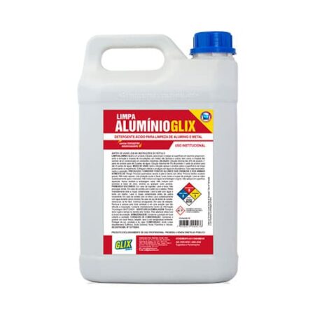 LIMPA ALUMÍNIO - Detergente ácido para limpeza de alumínio 5L - Até 1:10 - GLIX