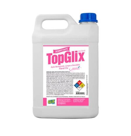 DESINFETANTE TOPGLIX  - Ação bactericida. Limpa e desinfeta Floral 5L - Até 1:9 - GLIX