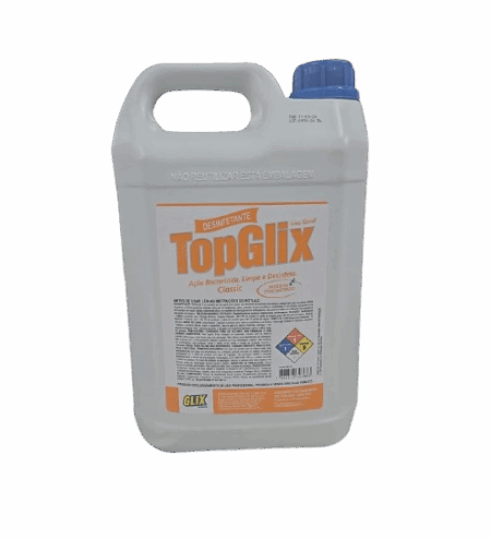 DESINFETANTE TOPGLIX  - Ação bactericida. Limpa e desinfeta Classic Confort 5L - Até 1:9 - GLIX