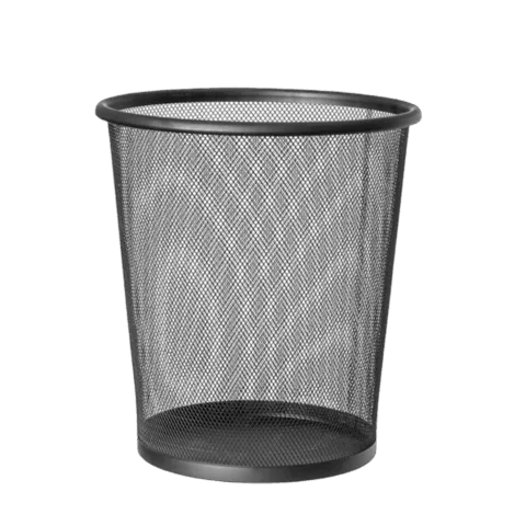 Cesto p/ lixo metal 8L aramado preto- Mood
