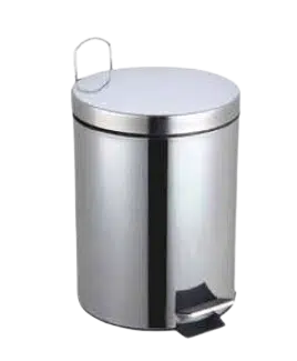 Lixeira Inox Redonda c/ Pedal 12L-28,5cmx27,2cmx39,5cm