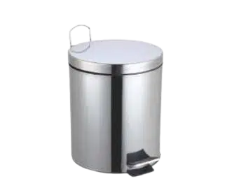 Lixeira Inox Redonda c/ Pedal  5L-22,8cm x 22,2cm x 28