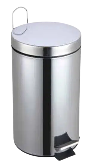 Lixeira Inox Redonda c/ Pedal 30L-31cm x 31cm x 65,9cm
