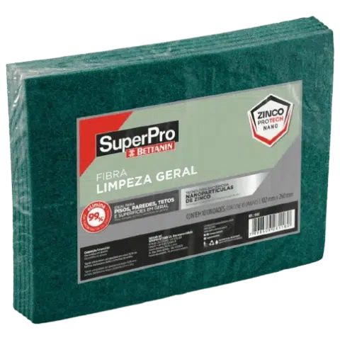 Fibra de Limpeza de Uso Geral Verde 102X260MM C/10UN - SUPERPRO