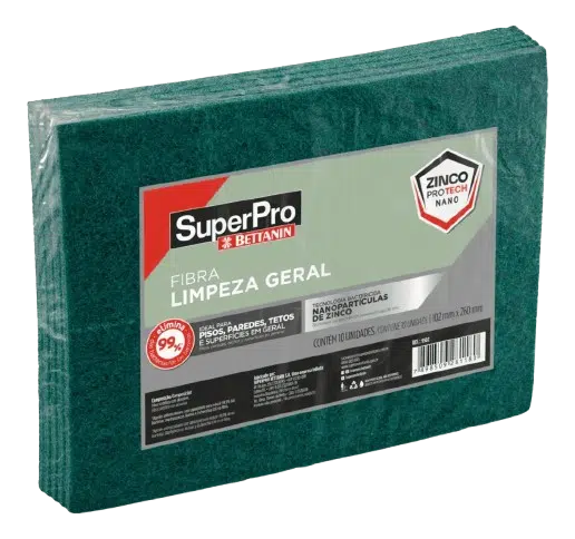 Fibra de Limpeza de Uso Geral Verde 102X260MM C/10UN – SUPERPRO