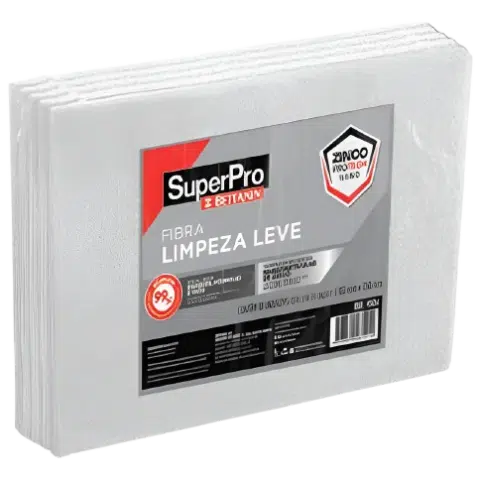 Fibra Limpeza Leve Branca 260mm x 102mm - Superpro c/ 10 Unidades