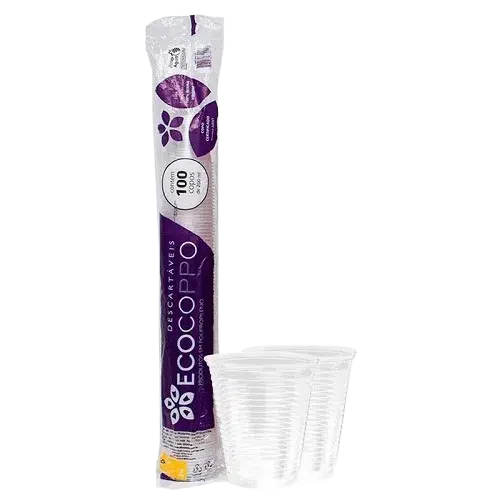 Copo Ecocoppo 180ml Transparente – C/ 100 Unidades – ECOCOPPO