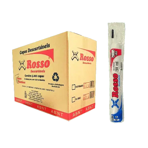 Caixa de Copo 50ml Branco com 100 tiras de 50 unidades  – c/ 5.000 copos – Rosso