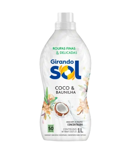 Amaciante Concentrado Girando Sol Coco e Baunilha 1L
